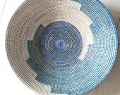 Electric Blue Serving Platter, Plate, serving dish, Fruit Bowl, wall deco, home decor, jewelry storage,african wicker