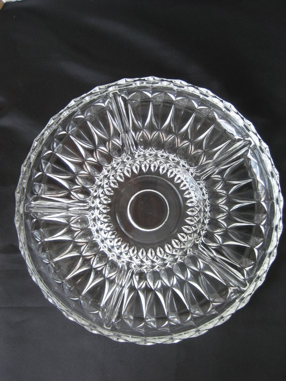 RARE Veba Glass Chip and Dip Crystal Glass Platter hors