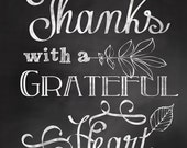 Items similar to Give Thanks with a Grateful Heart Quote ...