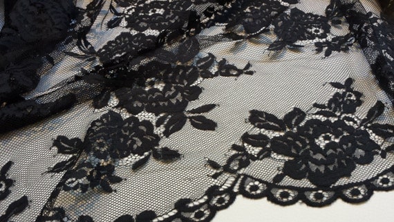 Black Lace fabric French Lace Embroidered lace Wedding