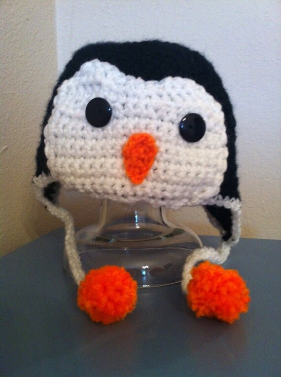 Crochet penguin hat