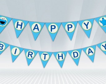 Cookie Monster Birthday Banner