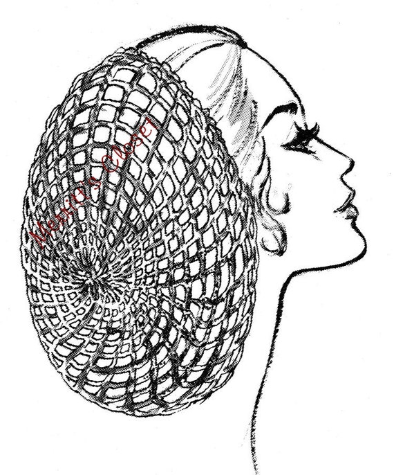 Snood Vintage Crochet Pattern INSTANT DOWNLOAD PDF Snood instant crochet pattern