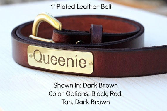 Belt Premium 1 leather with name plate by MagnusLeatherMade