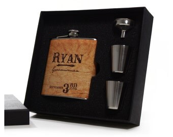 Western Wedding, 4 Groomsmen Flask Gift Sets, Personalized Groomsmen Gift Sets