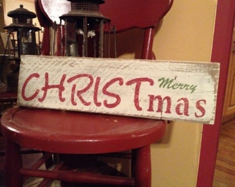 Items similar to Hand Painted Rustic Wood Sign Have Yourself A Merry ...
