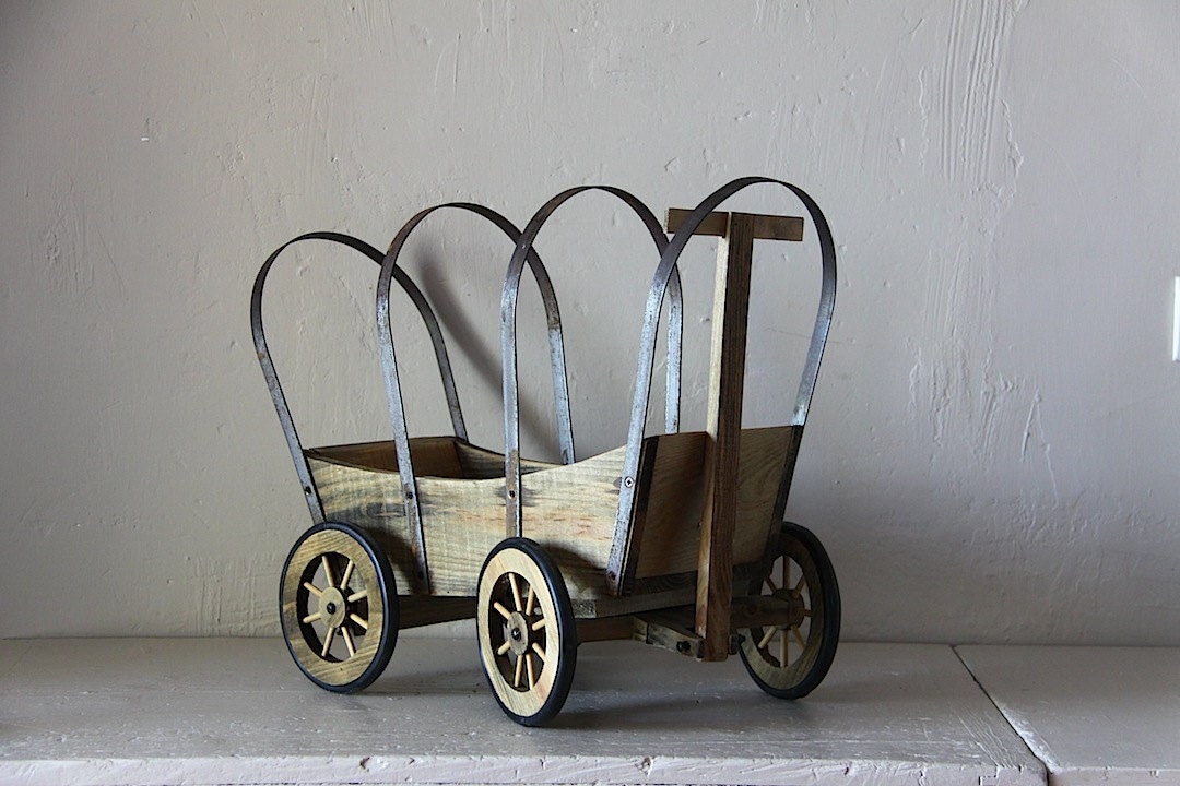 vintage wooden toy wagon