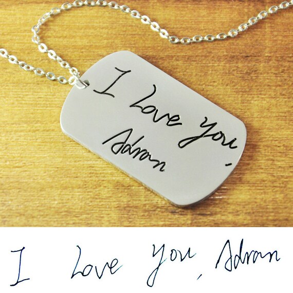 FREE Shipping Personalized signature necklaceHand Writing