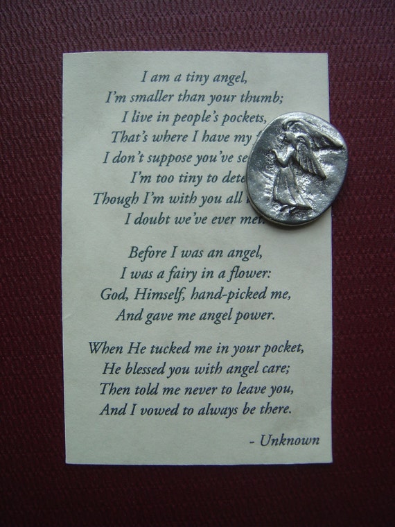 Pocket Angel GOOD LUCK Token/Charm Friendship Stay Safe