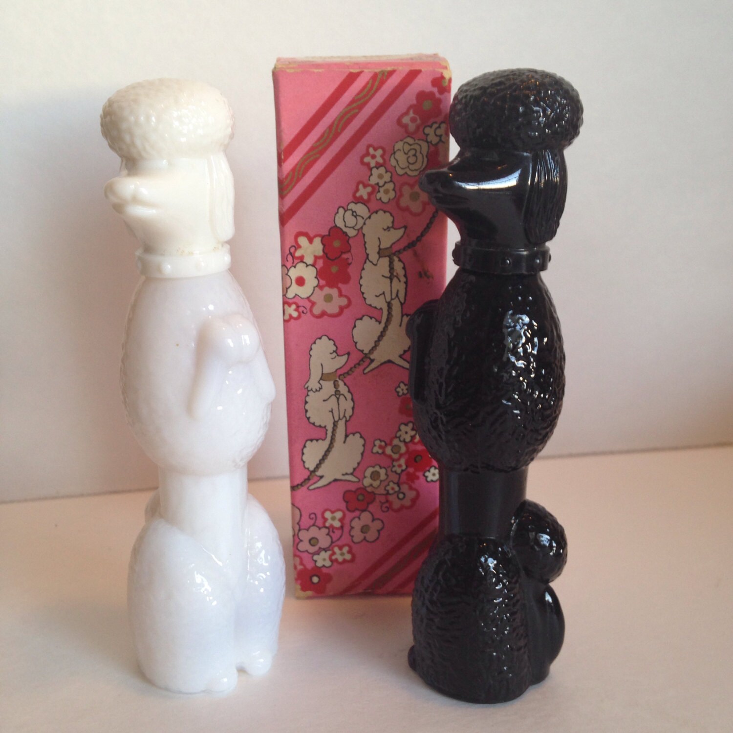 Avon Collectable Vintage Poodle Perfume Bottles and Original