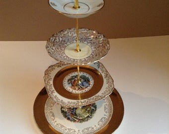 No. 208 presented by Country Rose de Blancheville - a four tier china stand, Tea Stand, Jewelry Stand created just for you.