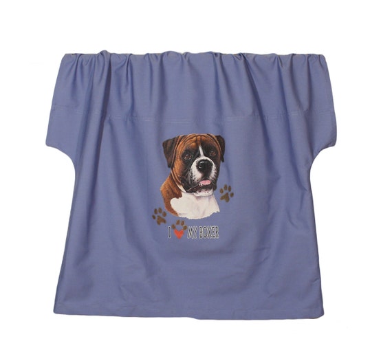Boxer natural ears shirt scrub pants w/ dog paw by 1barkavenue
