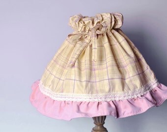 Lamp cover/Light Pink lamp shade / Shabby chic lamp shade / Pink lamp shade / Ivory pillow cover / Living room lamp shade decor