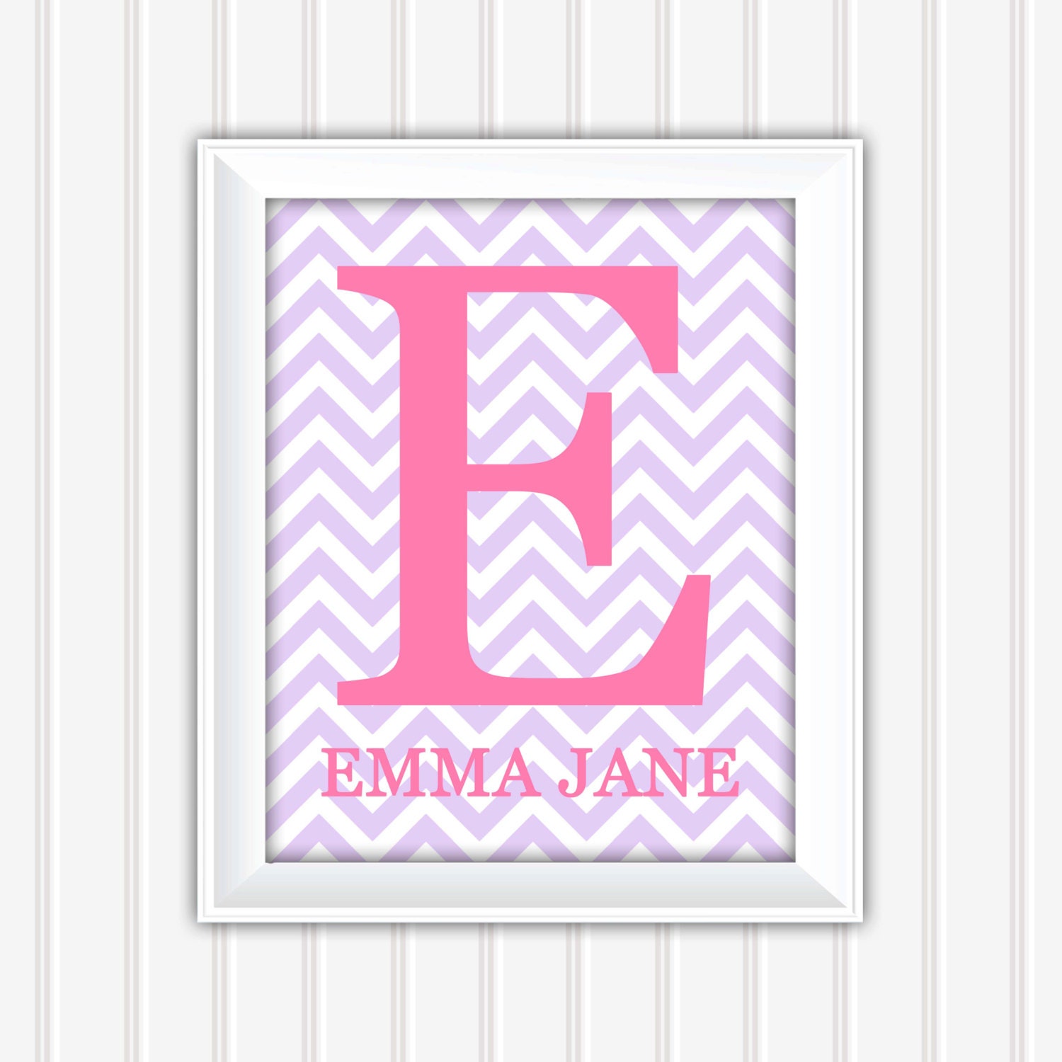 Chevron Wall Art Name Wall Art Initial Wall by CarouselDesignCo