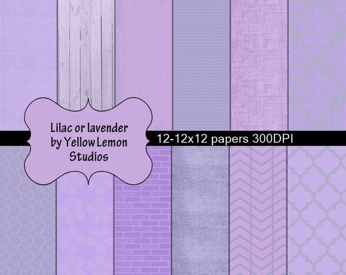 INSTANT DOWNLOAD- lilac lavender textured wood brick scrapbooking background 12x12 paper size