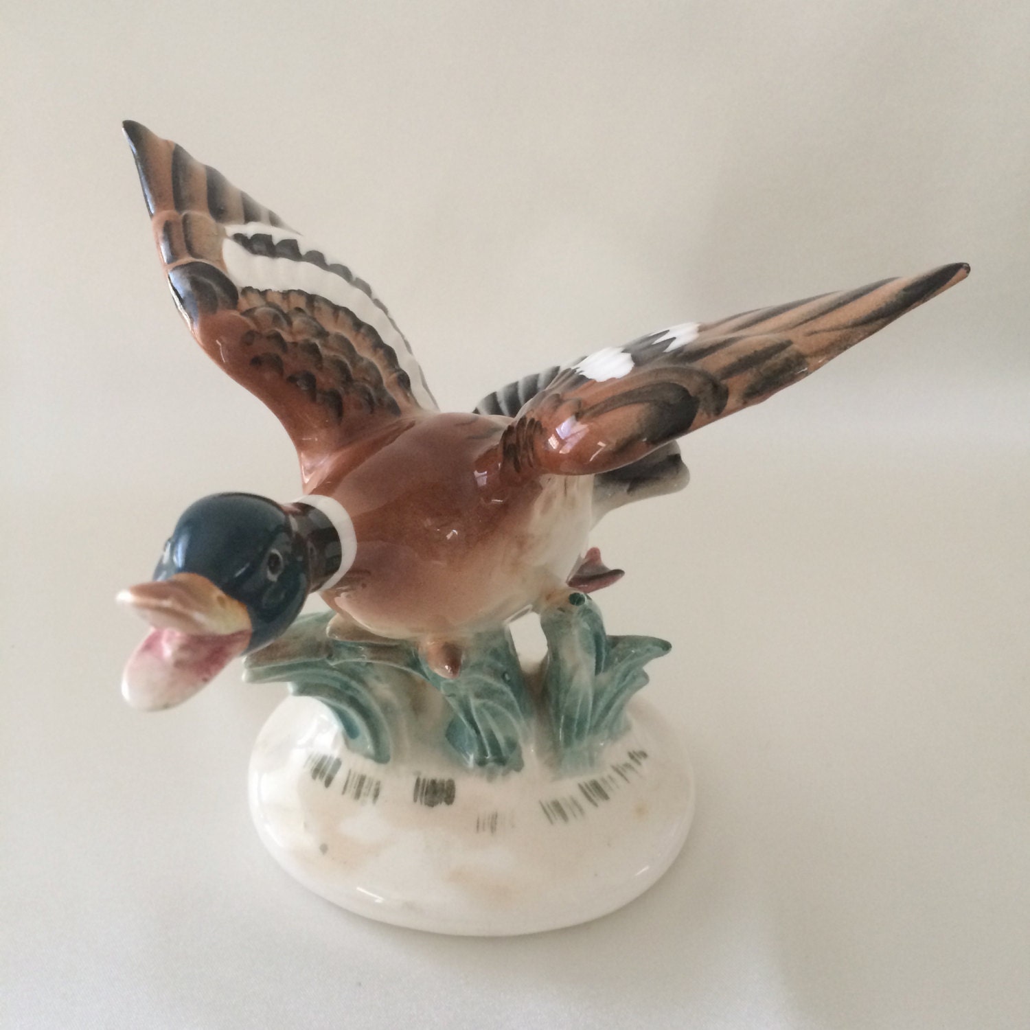 Norcrest Japan bone china duck Vintage duck figurine by DotnBettys