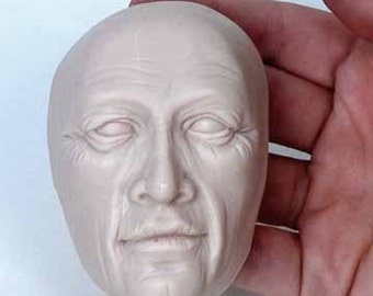 Moldf3 - 3 inch St. Nicholas-type Face Mold. Serious Male Face, by Maureen Carlson