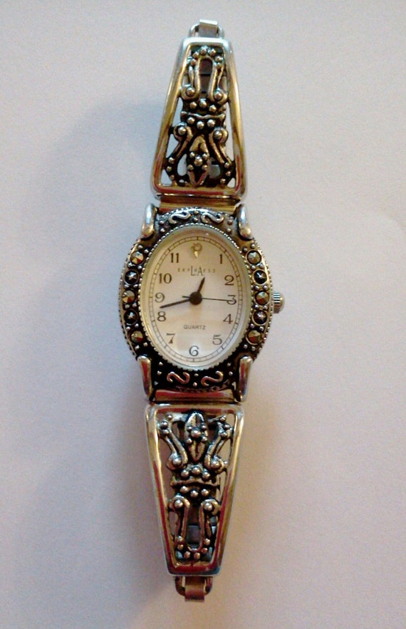 Vintage Marcasite Ladies Watch by LA Express