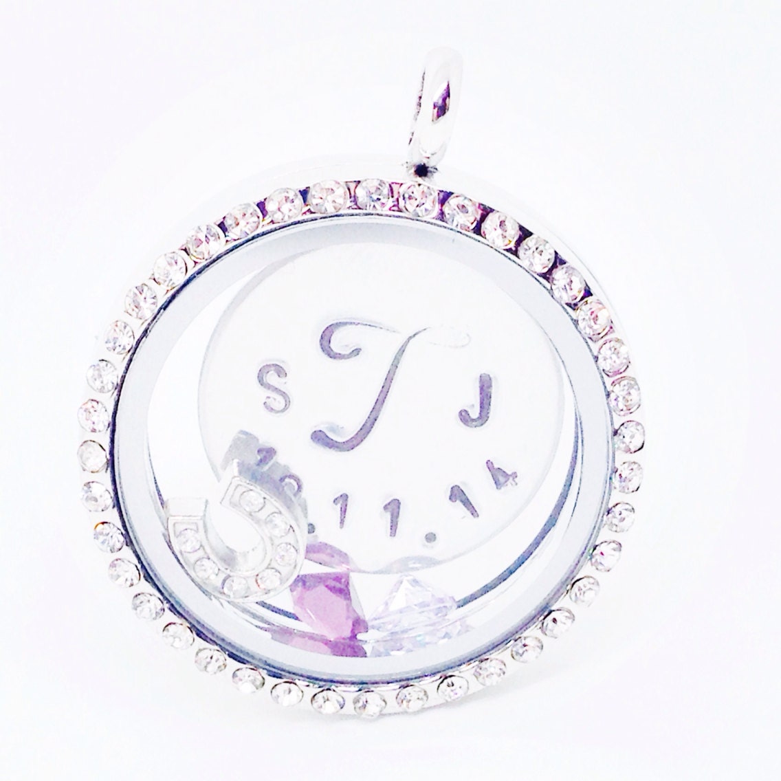 Locket gift Personalized Glass Lockets by GlamAndCoJewellery