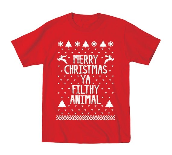 merry christmas ya filthy animal youth shirt