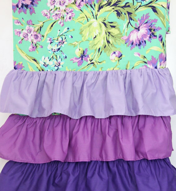 Purple Paige Ruffle Curtain Panels