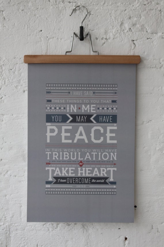 Typography Poster Print - John 16:33 (11x17)