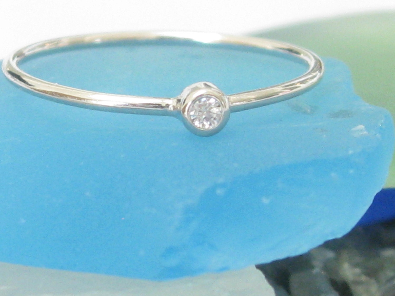 Dainty Cz ring Sterling Silver Bridal party Bridesmaids