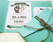 Items similar to Custom caricature wedding invitation set on Etsy