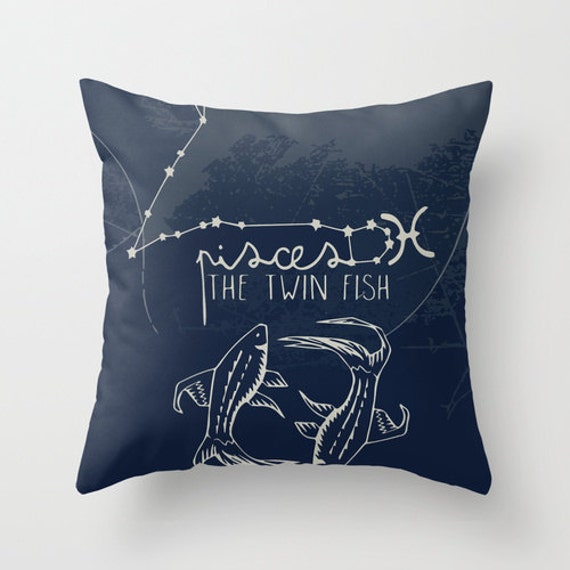 Pisces Zodiac Throw Pillow with Insert by ThisIsStudioSamantha