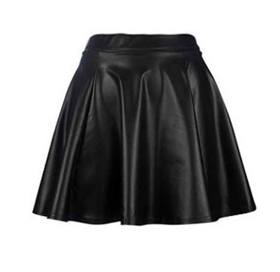 Items similar to Kylie Leather Skater Mini Skirt on Etsy