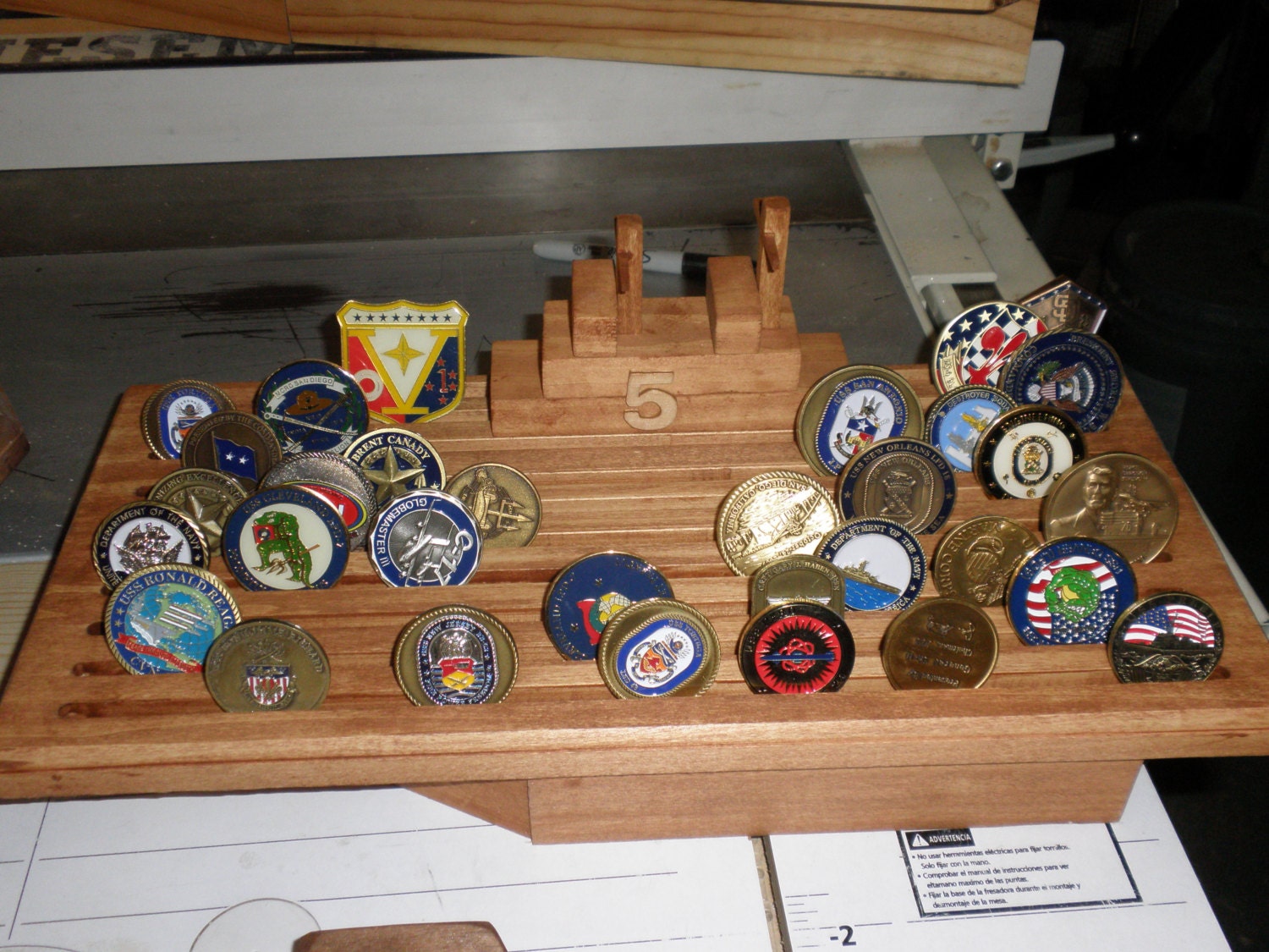 Challenge Coin Display Navy Ship LHD by Tonyswoodscraps on Etsy