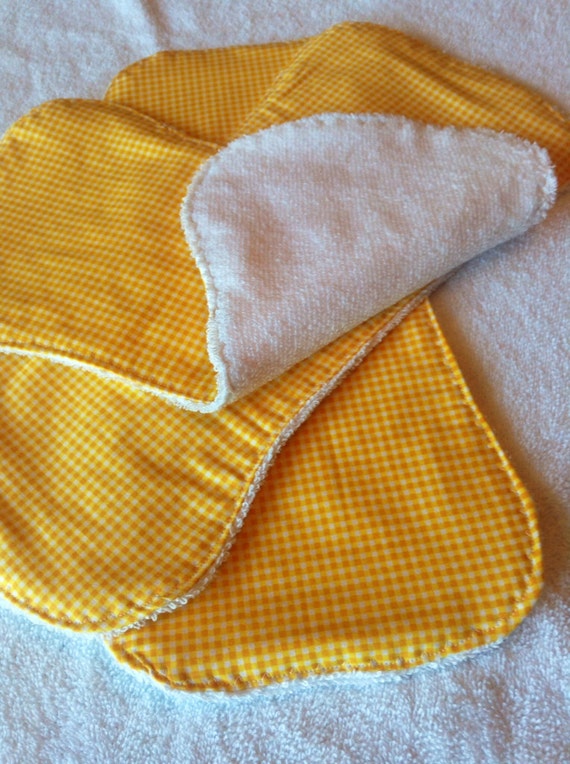 Yellow Baby Burp Cloths Spit Rags Drool Rags by SplendidFindings