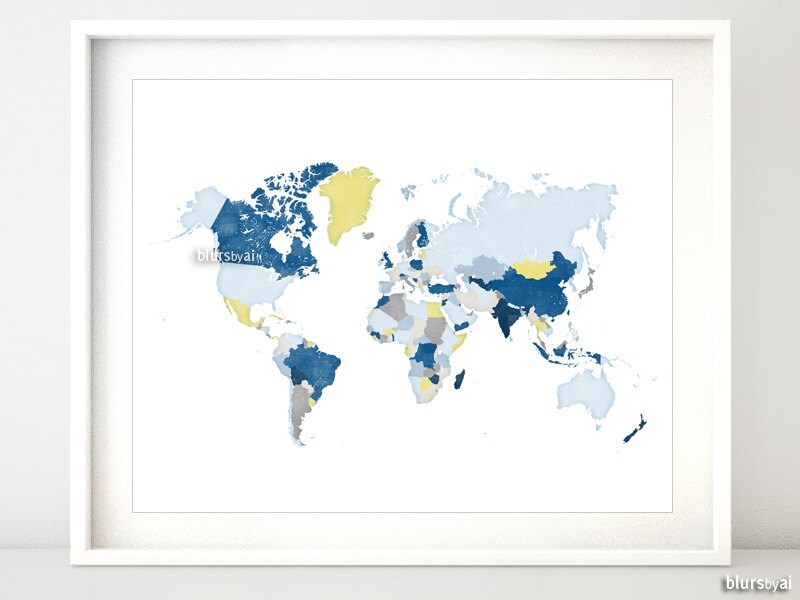 printable world map with countries names distressed vintage