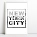 New York art City print NYC poster Typographic Poster NY print