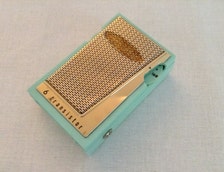 turquois transistor radio 1960s