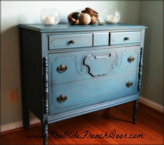 Items similar to SOLD 1940's Antique Dresser Chalk Paint Shabby Chic ...