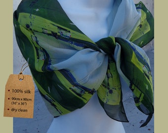 Highway motif scarf EMERALD GREEN