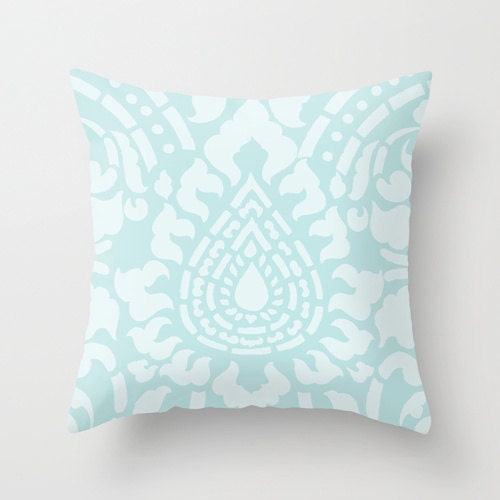 Damask Throw Pillow Pastel Blue Home Decor By Aldari Home