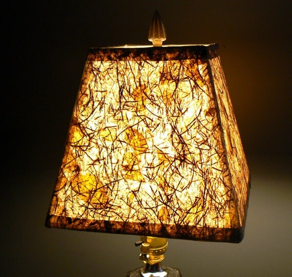 Artisan Paper Square Lamp Shade Natural Papers by LiteandShadow