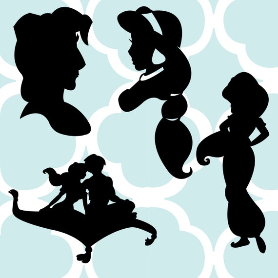 Download Disney Princess Jasmine Silhouette JPG and PNG Black and White