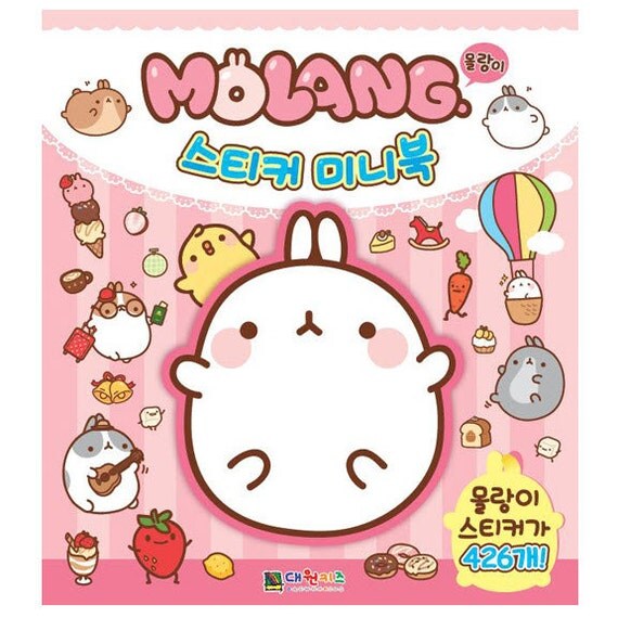 Molang Sticker Book 426 Piece Diary Washi Masking by molangshop