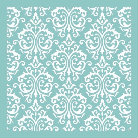12" x 12"  damask pattern template / stencil for use on scrapbook and paper craft projects