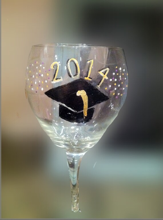 Items similar to Custom Graduation Wine Glasses on Etsy