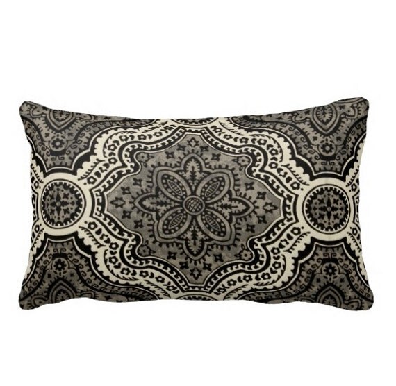 7 Sizes Available: Black Throw Pillow Cover by ReedFeatherStraw