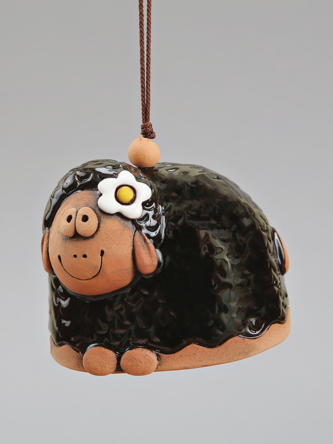 Ceramic Animal Bells : Elk Ram Sheep White Black