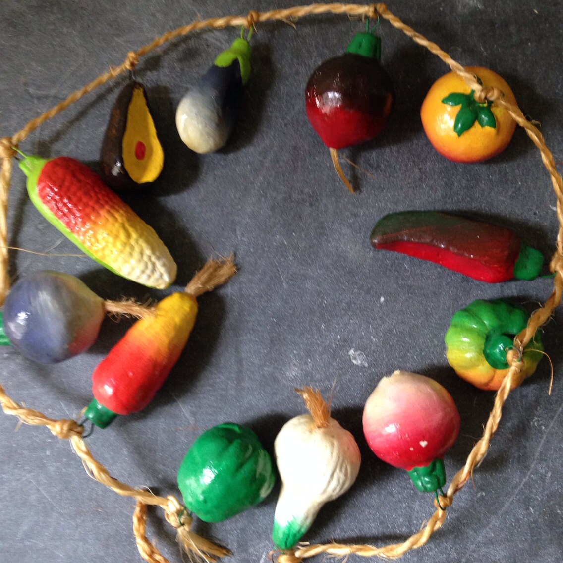 Vintage Ceramic Vegetable Garland by WildMountainWonderCo