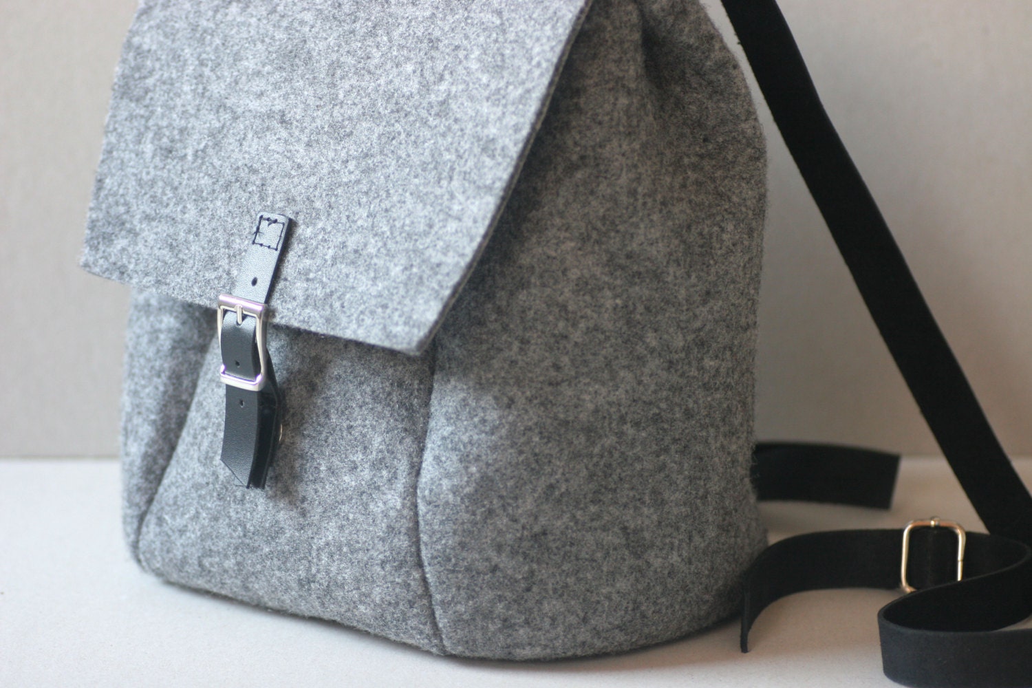 SALE FELT LEATHER Rucksack genuine leather backpack felt