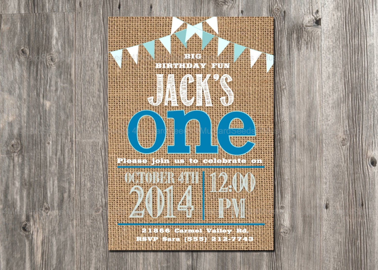 First Birthday Invitation 1st Boy's Party Invite by 4MustardSeeds