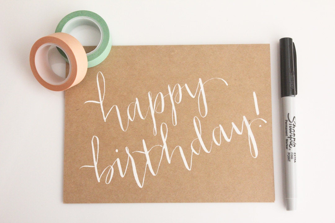 calligraphy birthday card // happy birthday