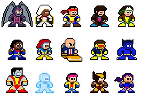 Items Similar To 8-bit X-men Magnet Megaman Style Comic Postcard Size 